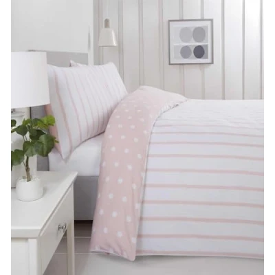 Afbeelding van So Soft dekbedovertrek Spots &amp; Stripes Blush microvezel tweepersoons 200x200 cm 50x75 kussenslopen