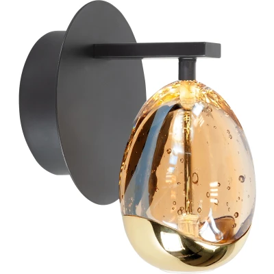 Afbeelding van Highlight Wandlamp Golden Egg 1 lichts klein amber zwart