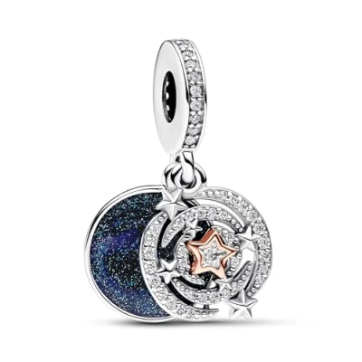 Afbeelding van Pandora Moments hangers in Sterling zilver en 14K roségoud verguld, zilver, roségoud, Zirkonia