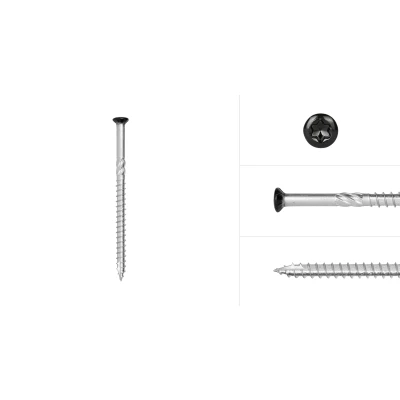 Afbeelding van Wovar Tuinschroeven Zwart RVS 410 5 x 80 mm Torx 25 met snijpunt Doos 100 Stuks Houtschroeven