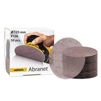 Afbeelding van Mirka Abranet Schuurrooster Ø 125 mm klittenband/korrel P100 / 50 stuks 5423205010 geschikt voor alle excentrische schuurmachines en van