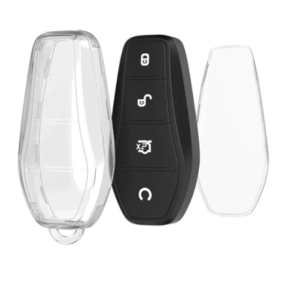 Afbeelding van kwmobile Autosleutel hoesje geschikt voor BYD Atto 3 / Han Tang Dolphin Yuan Seal behuizing van TPU transparant in