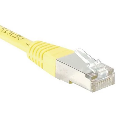 Afbeelding van Exertis Connect Patchkabel F/UTP, CAT.5e, geel, 0,3 m met bijzonder smalle knikbeveiliging (CAT5e, 0.30 m), Netwerkkabel