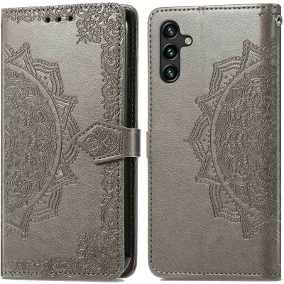 Afbeelding van iMoshion Hoesje Met Pasjeshouder Geschikt voor Samsung Galaxy A25 / A24 Mandala Bookcase Grijs