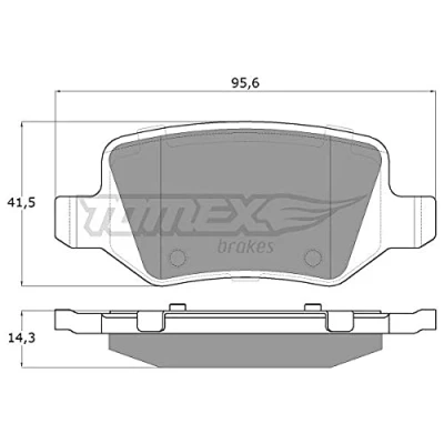 Afbeelding van TOMEX brakes TX 12 90 Remblokkenset Achteras MERCEDES BENZ: B Class, A Class