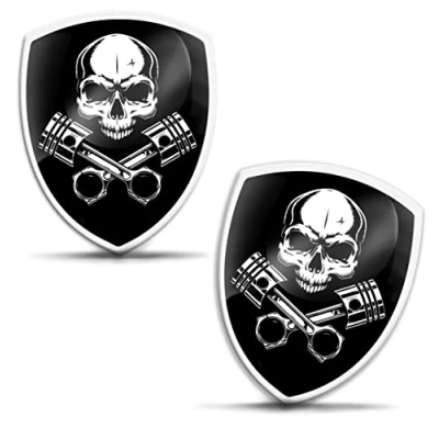 Afbeelding van Biomar Labs 2 x 3D gel stickers siliconen schedel doodshoofd motorfiets helm auto fiets raam deur telefoon computer tablet KS 105