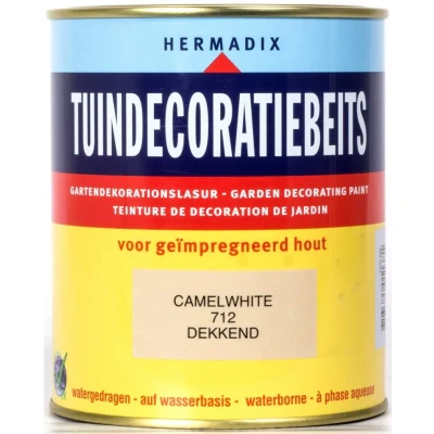 Afbeelding van Tuindecoratiebeits 712 camelwhite 750 ml Hermadix