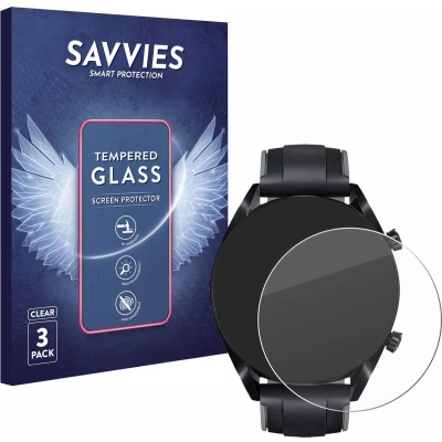 Afbeelding van Savvies Glas Screenprotector voor Huawei Watch GT 2 (46 mm) Gehard Beschermglas 9H (3 Stuks)