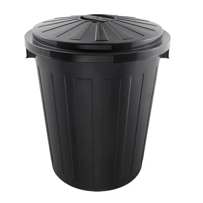 Afbeelding van AFVALBAK ROND M/D SUPERMAX BIN 50X55 50 L ZWART OK KEEEPER 10214