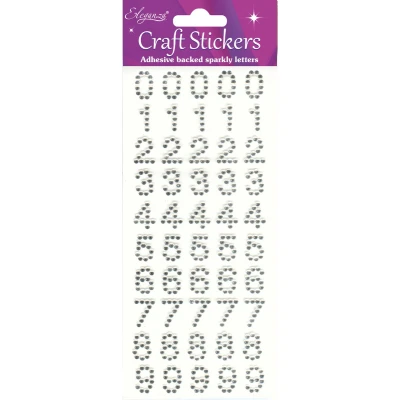 Afbeelding van Oaktree Stickers 0 tm 9 clear/zilver (per vel)