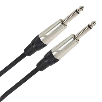 Image de Plugger, câble guitare instrument Jack mâle mono 6,35mm vers 6,35mm. Compatible Ampli, basse, guitare, haut parleur, appareil DJ, synthé et autres. Longueur 10 mètres. Qualité Pro.