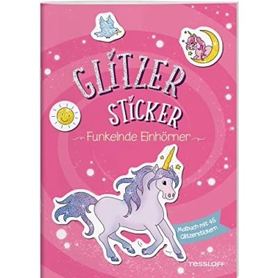Afbeelding van Glitzer Sticker Malbuch. Funkelnde Einhörner