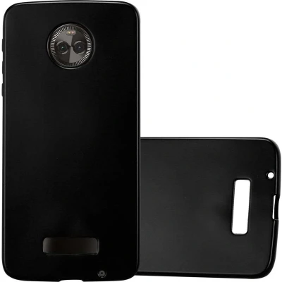 Afbeelding van Cadorabo Hoesje geschikt voor Motorola MOTO Z in METALLIC ZWART Beschermhoes gemaakt van flexibel TPU silicone Case Cover