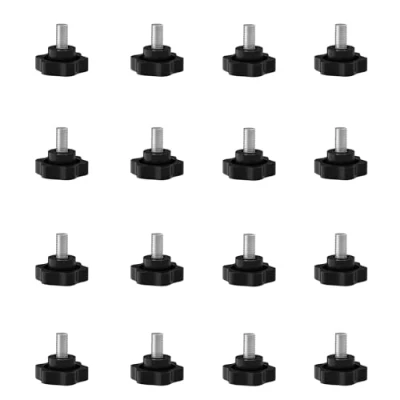 Afbeelding van SHULLIN Set van 16 sterkopschroeven M6 Kartelschroeven Stergreep Schroefdraad Klemknop Voor machine en industriële uitrusting x 10 mm