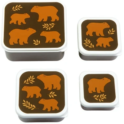 Afbeelding van A little lovely company lunchbox set bears 4st