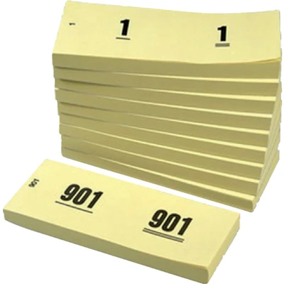 Afbeelding van Nummerblok 42x105mm nummering 1 1000 geel 10 stuks
