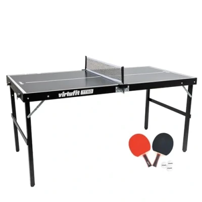 Afbeelding van VirtuFit Mini Tafeltennistafel TT160 Pingpongtafel Met 2 Tafeltennis Batjes en 3 Pingpong Ballen