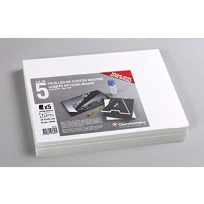 Afbeelding van Clairefontaine 193658C een verpakking schuimkarton, 5 vellen, 21 x 29,7 cm, dikte 10 mm, wit