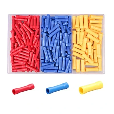 Afbeelding van SyiXute 200 stuks krimpverbinders 10 22 AWG elektrische geïsoleerde kabelconnectoren voor kabels rood/geel/blauw