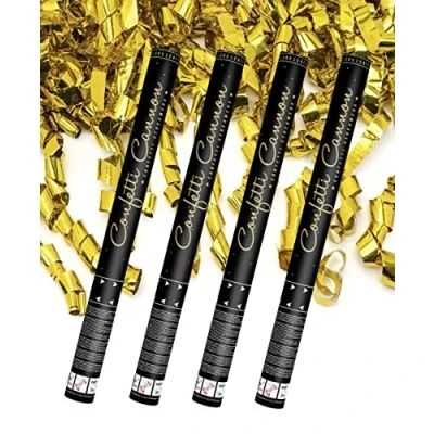 Afbeelding van Set van 4 XXL partykanonnen (60 cm) auto smuck (gouden luchtslangen)