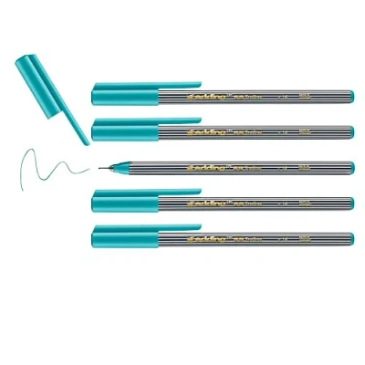 Afbeelding van edding 55 fineliners, turquoise, 10 stiften, 0,3 mm punt, kleurstift om te schrijven, tekenen, onderstrepen, illustreren, voor kinderen en volwassenen, school kantoor, thuis of op kantoor