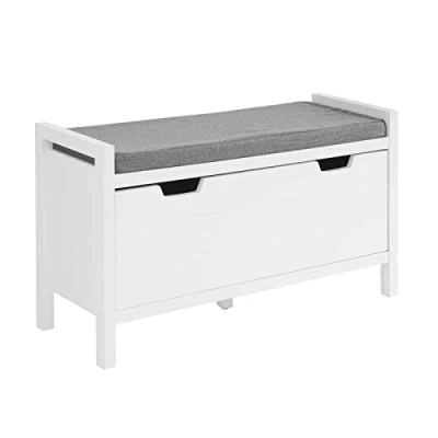 Afbeelding van SoBuy Schoenenbank Ingang Schoenenkast met gewatteerd kussen en 1 klep 91 x 30 50 cm, FSR97 W