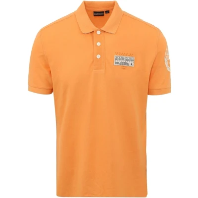 Afbeelding van Napapijri Polo Amundsen Oranje maat M heren met Modern fit Pasvorm Katoen Suitable Herenkleding Poloshirt