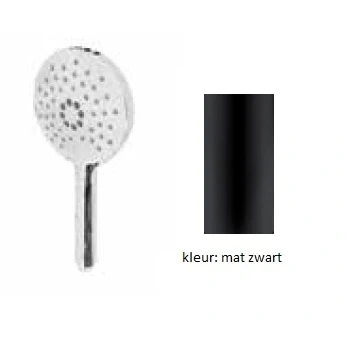 Afbeelding van Waterevolution ronde handdouche met 3 standen Zwart T1620RPR