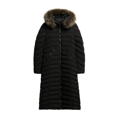 Afbeelding van Superdry FUJI Hooded Longline Winterjas, Dames, Maat: 44, Black