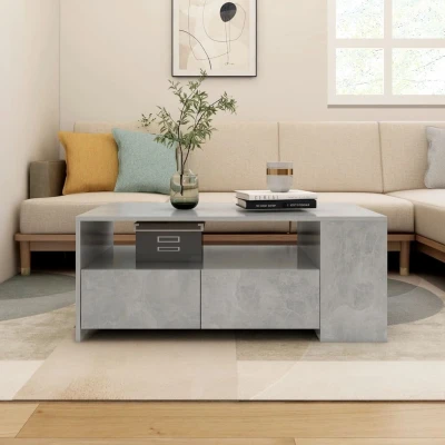 Afbeelding van Salontafel 102x55x42 cm bewerkt hout betongrijs