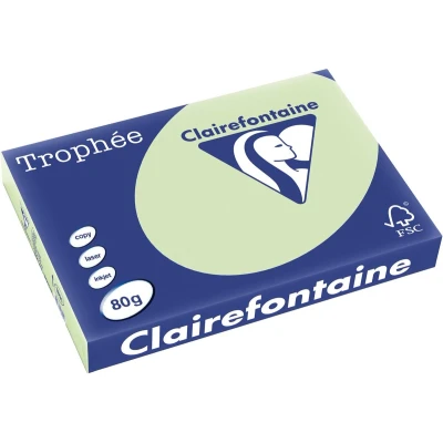 Afbeelding van Clairefontaine Trophée Pastel, Gekleurd Papier, A3, 80 G, 500 Vel, Golfgroen Papier