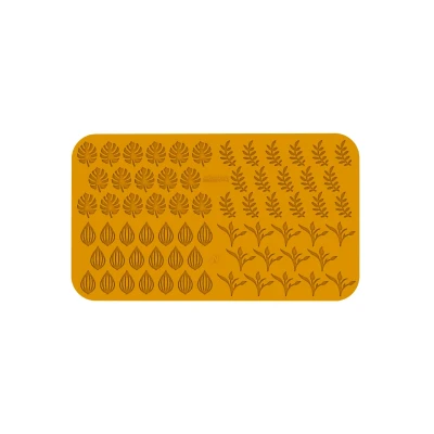 Afbeelding van silikomart Siliconen vorm voor horeca tuin 40 x 25 H 2 mm + 49 professionele accessoires koken en bakken uitsteekvormpjes zoete decoraties in de oven