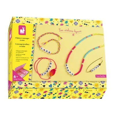 Image de Kit créatif Janod 4 Bijoux à Messages créer