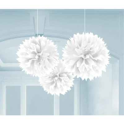 Afbeelding van Witte bollen decoratie om op te hangen Feestdecoratievoorwerp