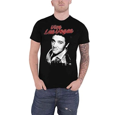 Afbeelding van Elvis Presley Heren Tshirt M Viva Las Vegas Zwart