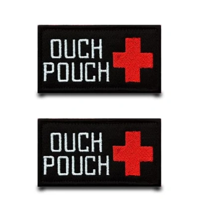 Afbeelding van Set van 2 tactische patches &quot;Ouch Pouch Medic&quot; Militaire patch met klittenband Grappig vlagpatroon Voor rugzakken, jassen, hondenharnassen, jeans, kleding, vest