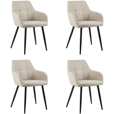 Afbeelding van Set van 4 Kick eetkamerstoel Nova beige