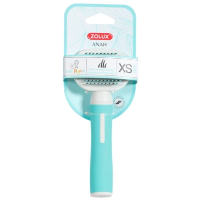Afbeelding van Zolux Puppy Soft Slicker Hondenvachtborstel 4x6.4x16.5 cm Wit Turquoise Geschikt Voor Langhaar