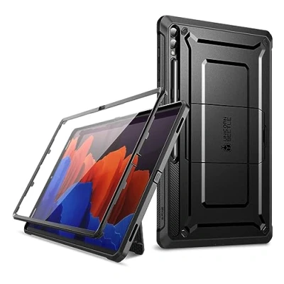 Afbeelding van Supcase Unicorn Beetle Pro Tablethoes Geschikt voor Samsung Galaxy Tab S9 Ultra Met ingebouwde screenprotector Kickstand Full Body Protectie Zwart