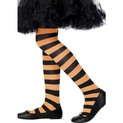 Afbeelding van Hexe panty, zwart/oranje, maat 6/12 jaar