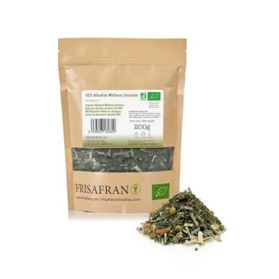 Afbeelding van FRISAFRAN Infusion Bio alcaline en Vrac 200g Thé alcalin délicieuse et saine Antioxydants Digestif Minéralisé Santé bien être tisane d&#039;infusion