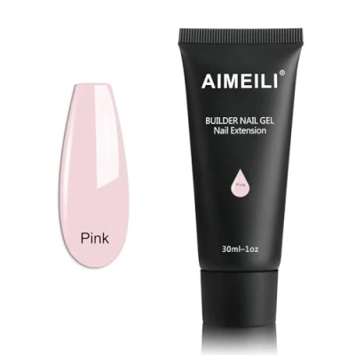 Image de AIMEILI Faux Ongles Quick Building Gel Rose 30ml Soak Off UV LED Nail Extension Builder Vernis à Conseils