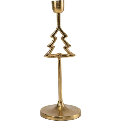 Afbeelding van Kaarshouder Pillar metaal goud ø9x23cm