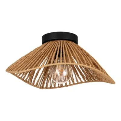 Afbeelding van EGLO Lavister Plafondlamp E27 Ø 39 cm Zwart/Bruin Papier