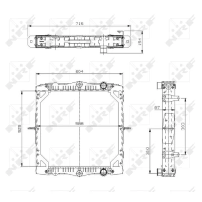 Afbeelding van NRF 519569 Radiateur Aluminium 588 525 56 Met frame Koelribben gesoldeerd