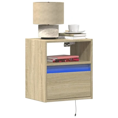 Afbeelding van Tv wandmeubels met LED 2 st 41x31x45 cm sonoma eikenkleurig