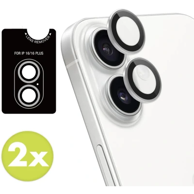 Afbeelding van imoshion 2 Pack Camera lens protector Screenprotector Geschikt voor iPhone 16, 16 Plus Wit