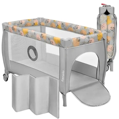 Afbeelding van Lionelo Stefi Plus 2in1 Meegroeibed Reisbedje en box voor kinderen tot 15 kg Zijrtis Hoogwaardige schuimmatras Snel opvouwbaar