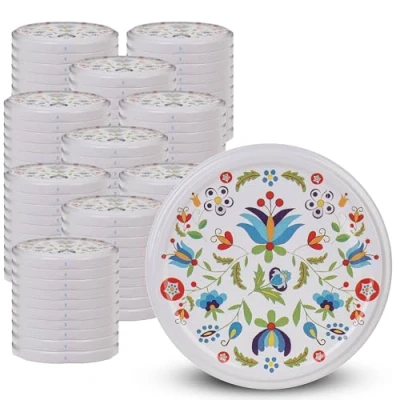 Afbeelding van KADAX 100 stuks schroefdeksel met diameter van 82 mm, metalen twist off deksel, reservedeksel voor inmaakpotten en weckpotten, deksel 6 inkepingen