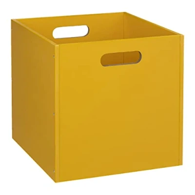 Afbeelding van Opbergmand/kastmand 29 liter geel van hout 31 x cm Opbergboxen Vakkenkast manden